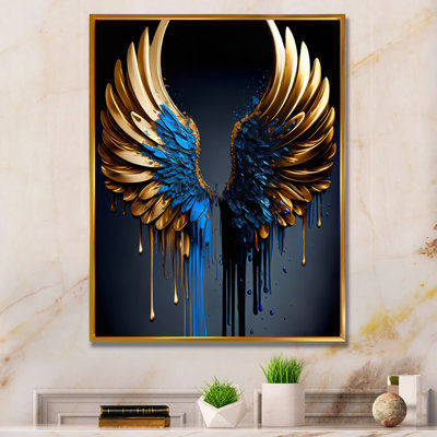 " Blue And Gold Angel Wings III "