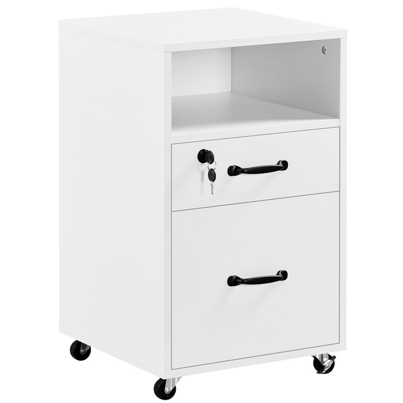 Elisbeth 16'' Wide 2 -Drawer Mobile File Cabinet, White
