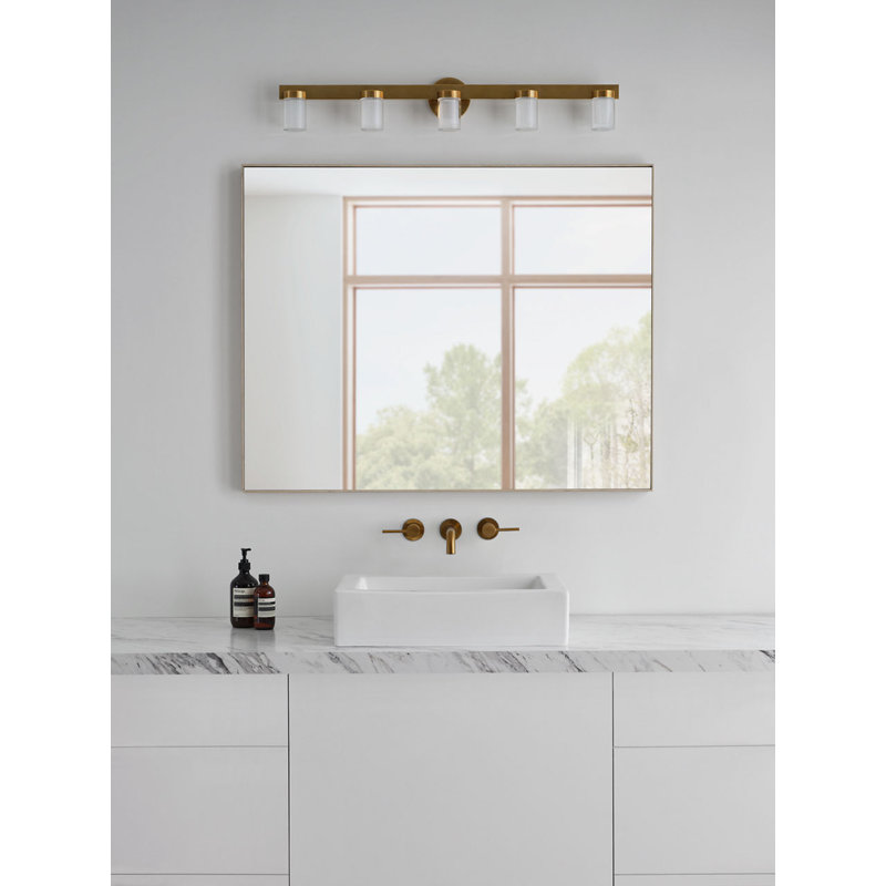 Esfera Small Bath, 5.9" H x 36" W x 3.4" D, Hand Rubbed Antique Brass