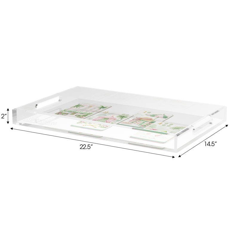 Decorative Tray, 2" H x 22.5" W x 14.5" D