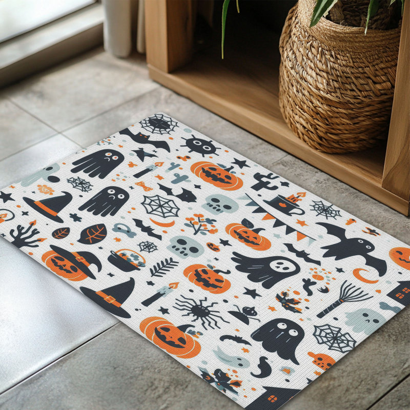 Tapis tressé Eerie Ghostly Glow, Rectangulaire 3 pi x 5 pi