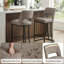 Tabouret de bar moderne en similicuir avec structure en métal, tabourets de bar modernes à hauteur de comptoir avec dossier découpé, ensemble de 2-630163402