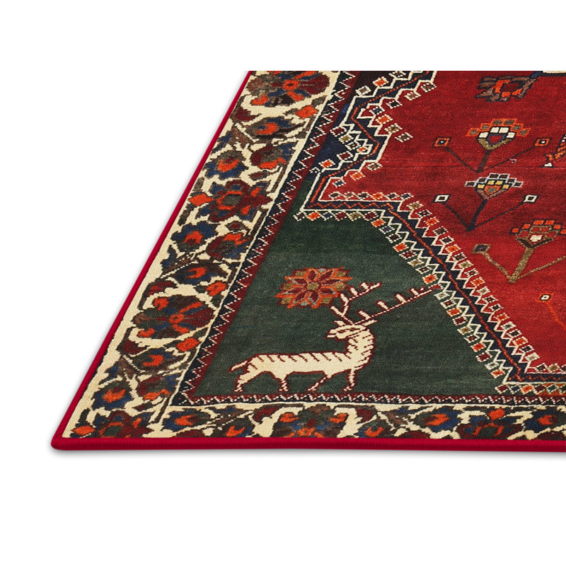 Tapis oriental rouge et bleu, Rectangle 7 pi x 9 pi