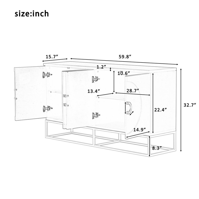 Kinisha 59.8'' Sideboard, Navy