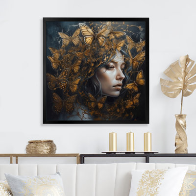 «Femelle Golden Butterflies II», impression sur toile