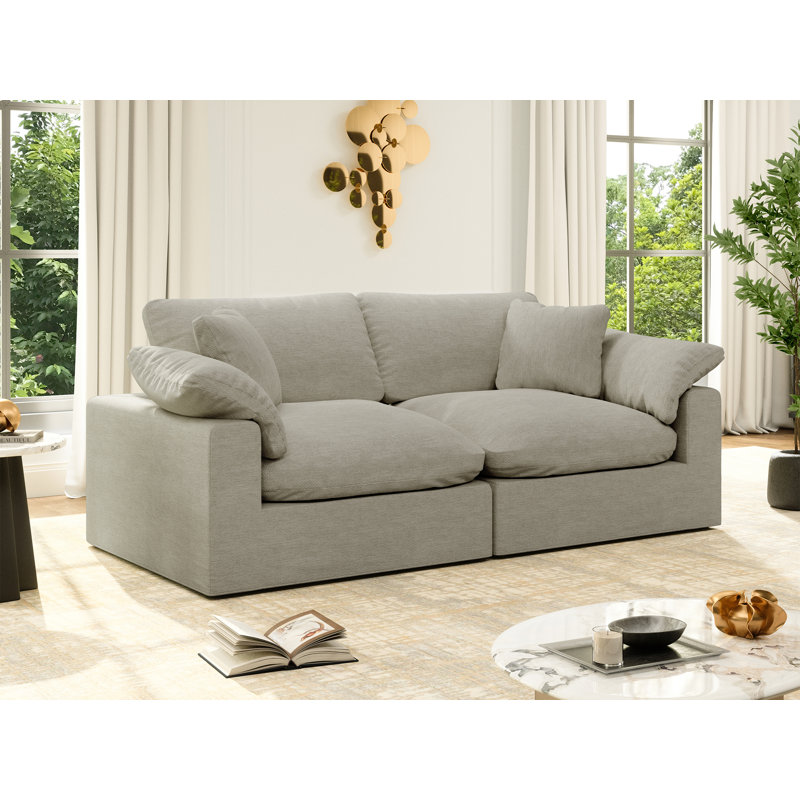 Canapé Rawls, canapé modulaire Cloud, Gris clair