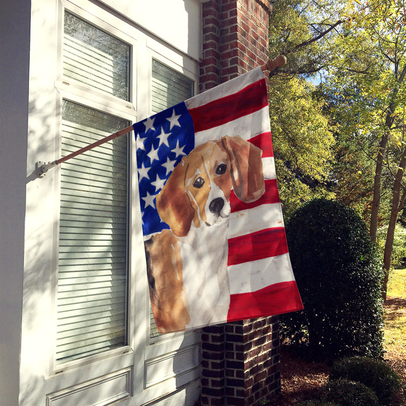 Shahnur Double Sided 40'' H x 28'' W Polyester Independence Day House Flag, Brown Beagle
