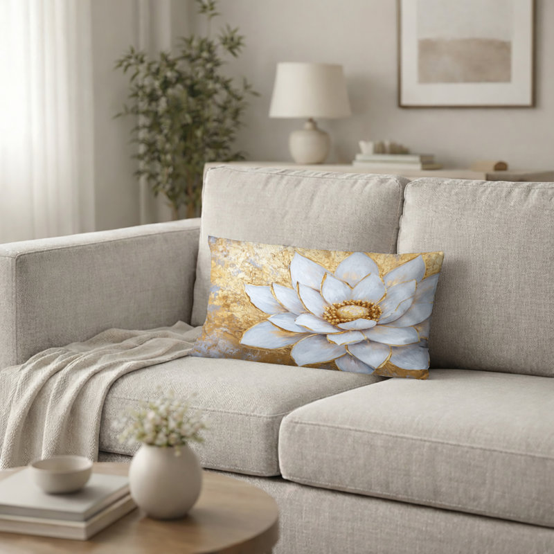 Coussin Lotus - Coussin Golden Dream, H 12 po x l 20 po