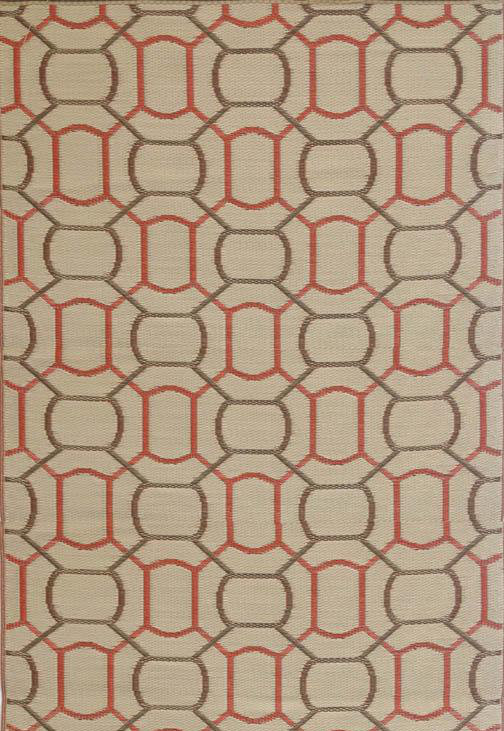 Tapis intérieur / extérieur Besser, Saumon / Ombre, Rectangle 5 pi x 8 pi