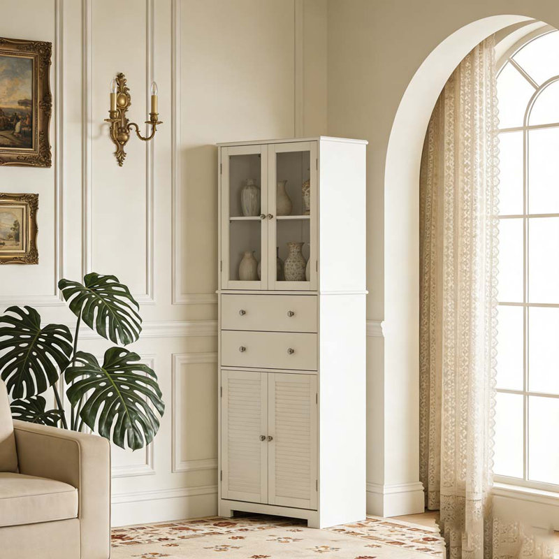 Armoire de cuisine de 67 po de hauteur avec portes et tablettes