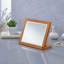 Miroir de maquillage réglable en polyrésine de 8 po de hauteur, finition noyer