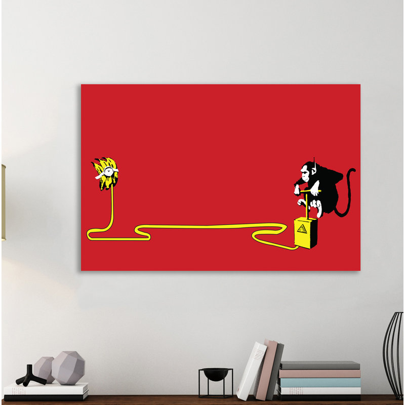 «Banana Bomb Banksy Banksy», reproduction d'impression sur toile tendue, H 24 po x l 32 po x P 1,5 po