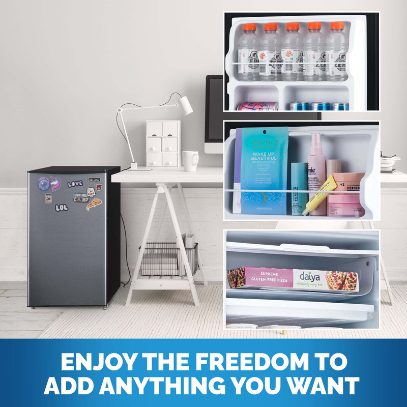 Compact Silver Energy Star Mini Refrigerator with Freezer