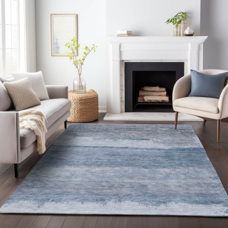 Tapis moderne intérieur / extérieur lavable à la machine Colman ACN2156, Rectangle 9 pi x 12 pi