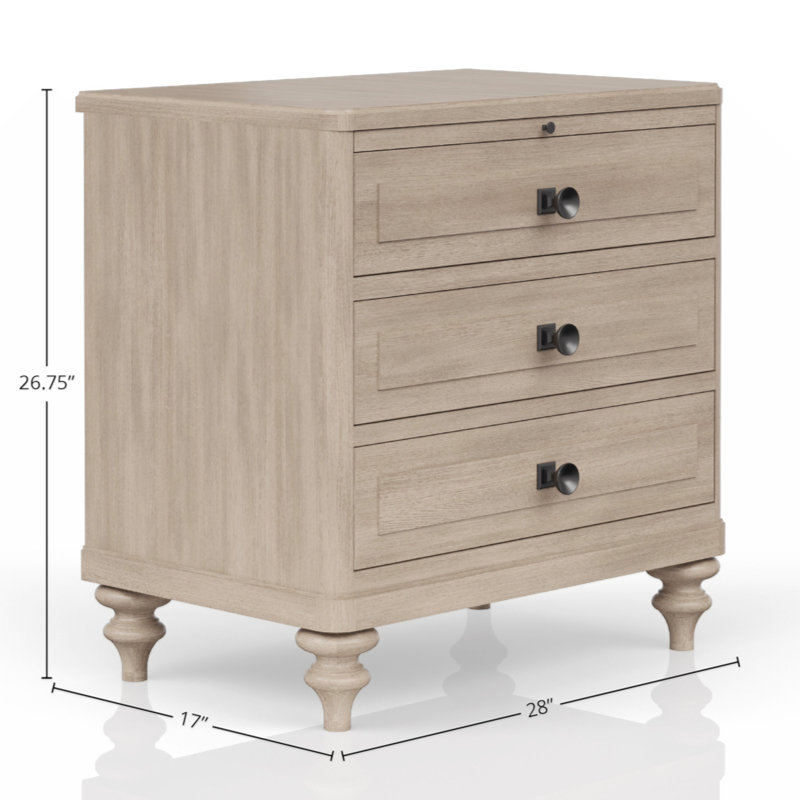 Table de chevet 3 tiroirs avec finition sable
