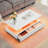 Modern LED High Gloss Coffee Table - 4 Drawers & Open Shelf | Rectangular Wood Centre Table with Storage for Living Room