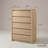 Curved Edge 31.5" Wide Natural MDF 5-Drawer Dresser with Storage-409070987