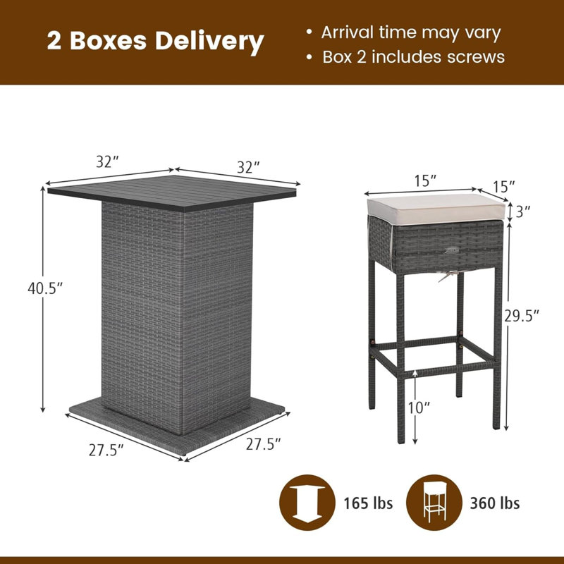 Bar Set, White, Gray