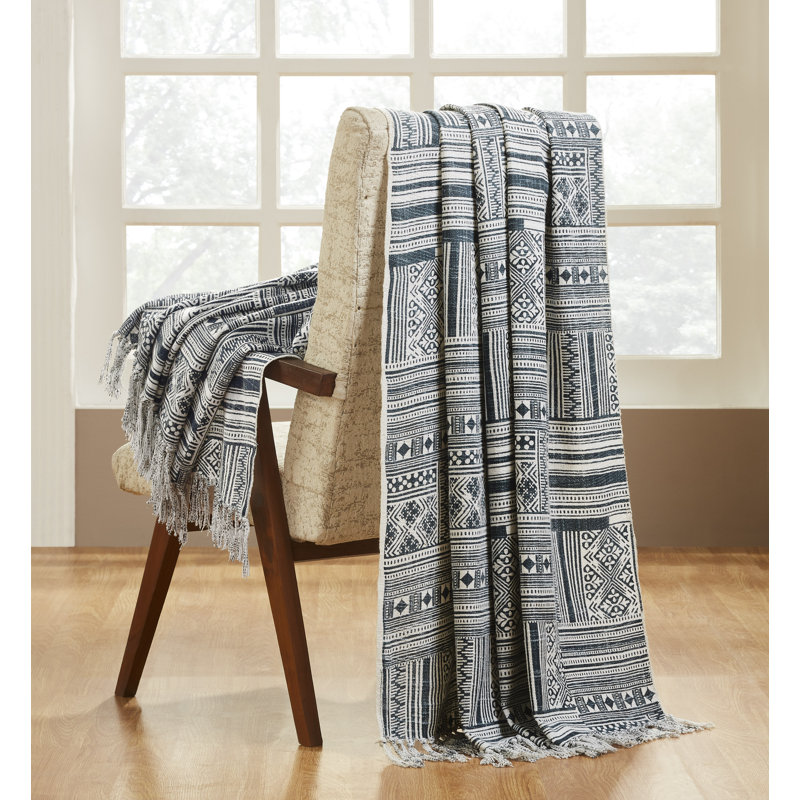 Hand Woven Cotton Decorative Patchwork Throw Blanket