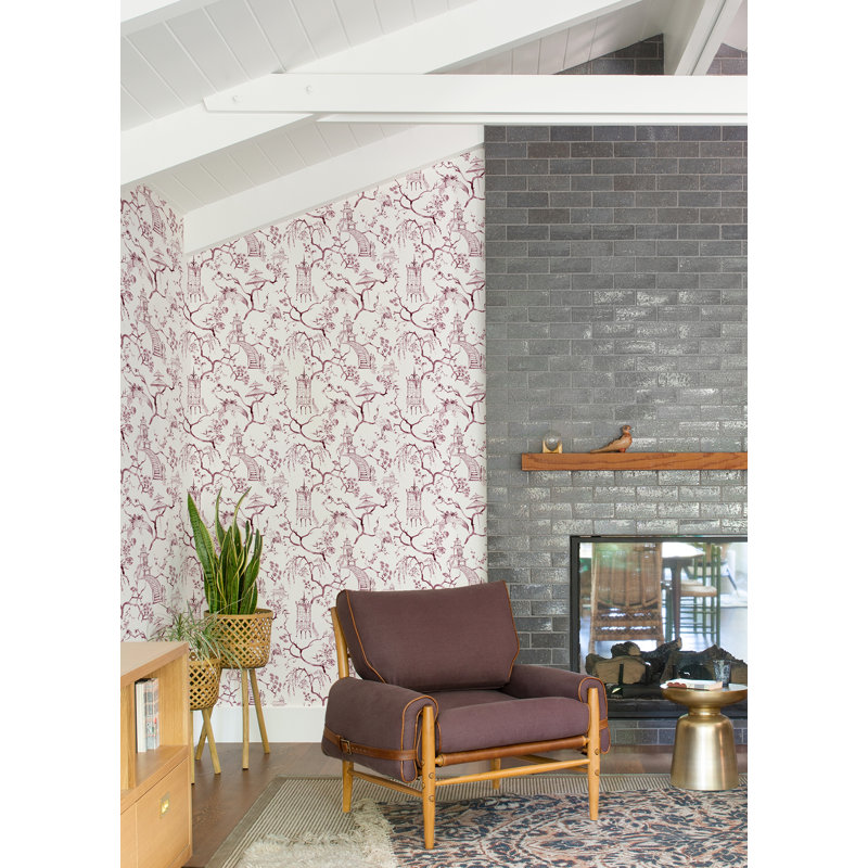 Breene Floral Wallpaper Roll, Purple
