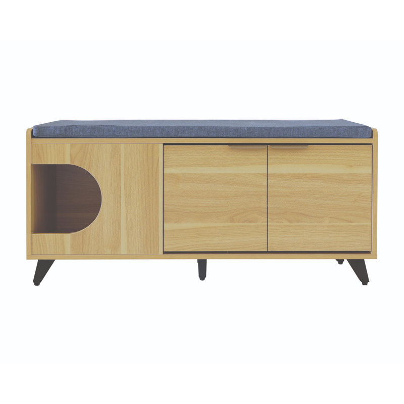 Tucker Shoe Cabinet, Oak, Tan