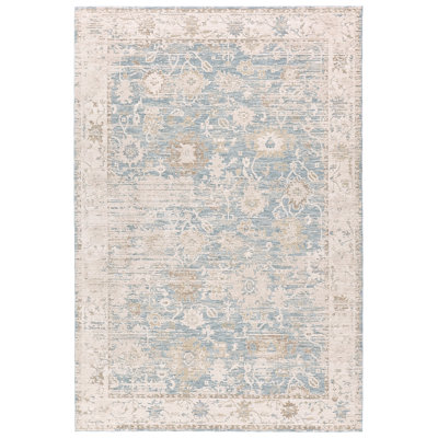 Tapis oriental bleu et beige Lupin ZAR01 
