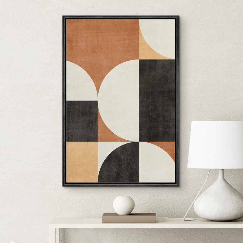 Style Mid-Century des années 1960, collage de style Mid-Century abstrait géométrique minimaliste, formes d'art Boho