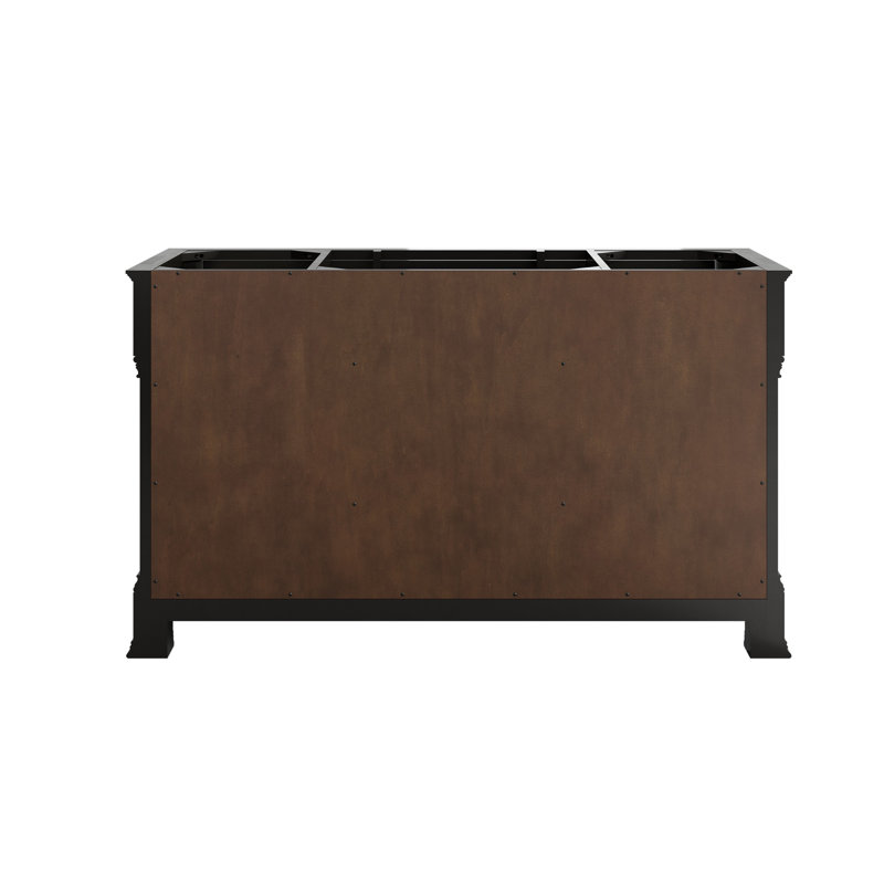 Brookfield Single Vanity, Carrara White, Widespread, Black Onyx