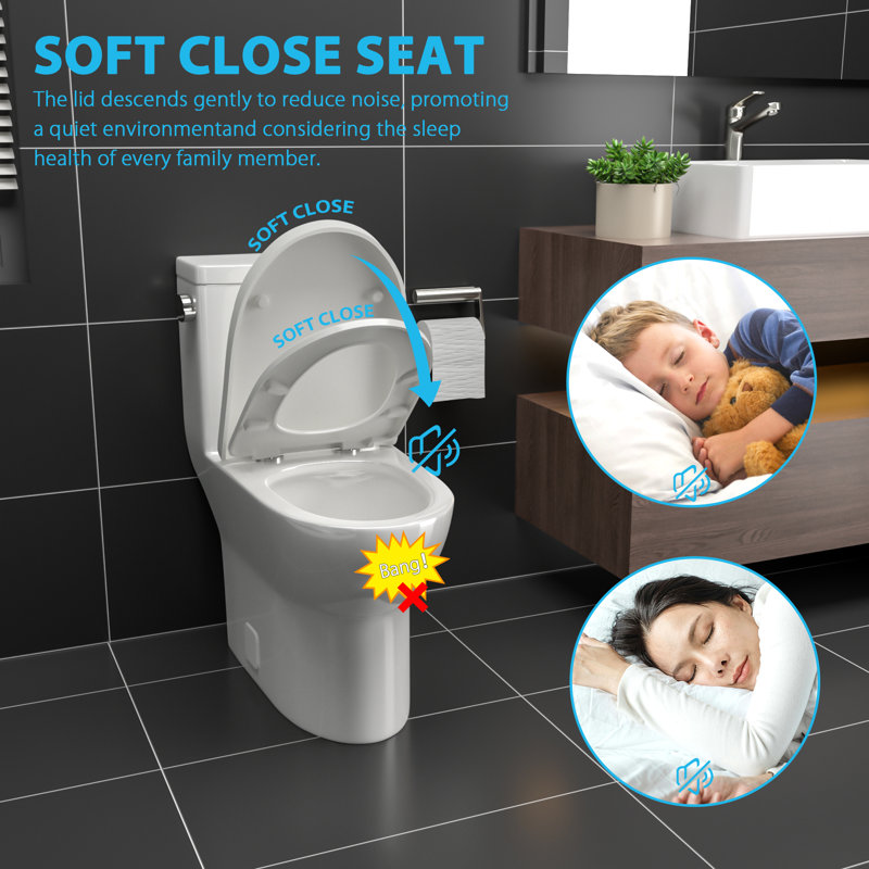 Toilette allongée blanche à jet simple 1,28 GPF