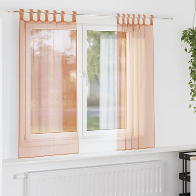 Voile Curtains With Tab Top 2 Pcs
