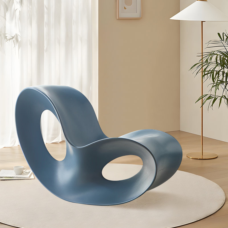 Chaise berçante en polyéthylène Keshet, Bleu