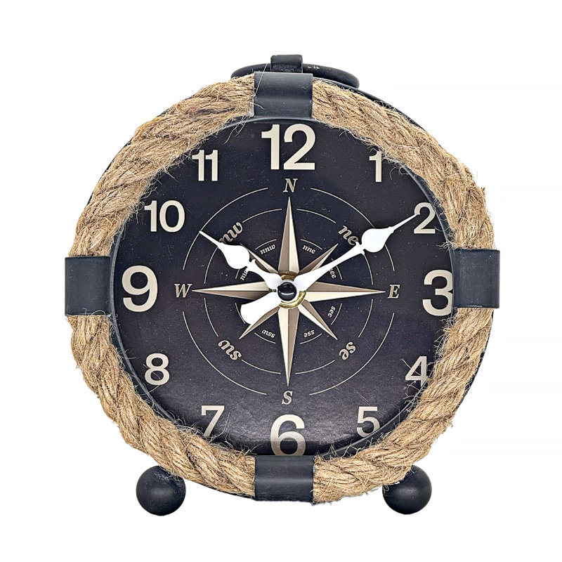 Compass-Inspired Rope Table Clock