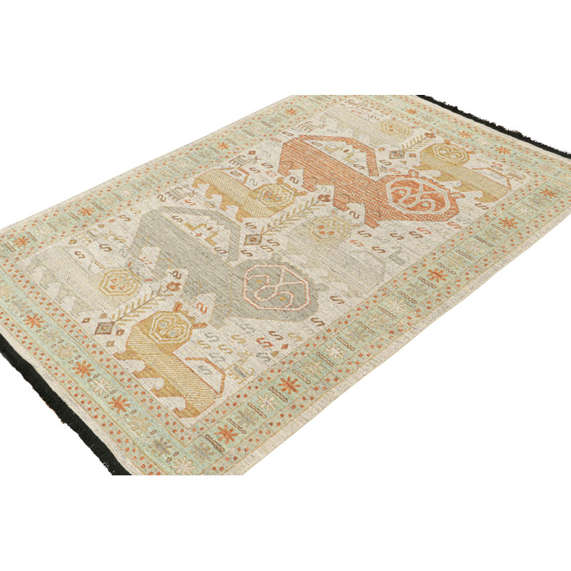 Burano Hand Knotted Wool Animal Print Area Rug, Rectangle 9' x 12'