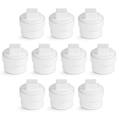 4 Inch White PVC DWV Cleanout Adapter with C.O. Plug, Slip x Female Pipe Thread Drain, Waste & Vent Systems (10-Pack)