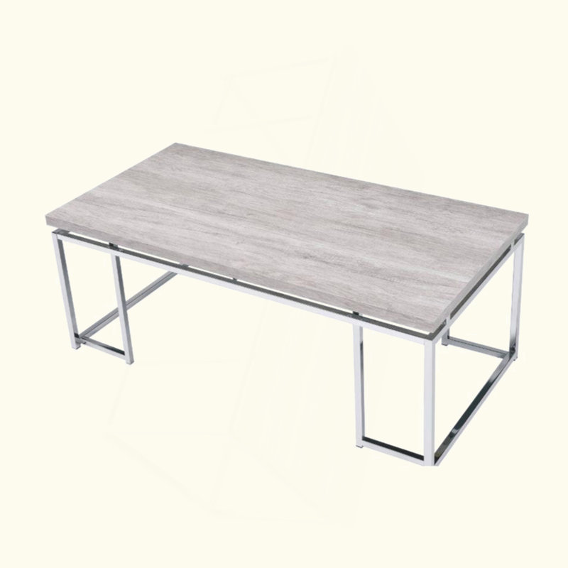 Rectangular Coffee Table With Metal Sled Base
