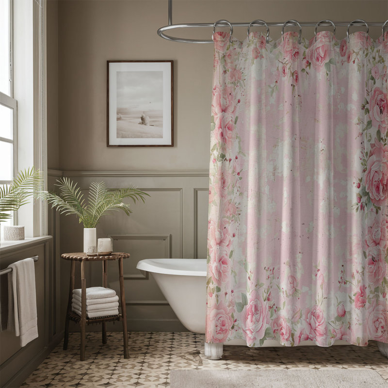 Rideau de douche 1 pièce Retro Floral Florals, H 74 po x l 71 po