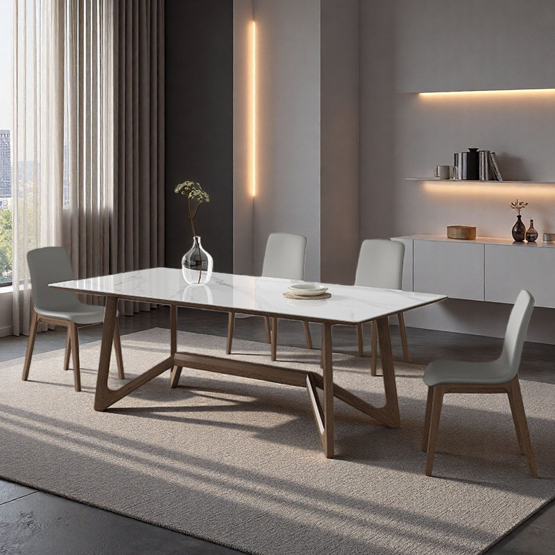 Table de salle à manger Modern Light Luxury, 5 Pieces: Table, 4 Chairs, H 29,5 po x l 78,7 po x P 35,4 po