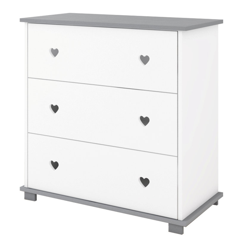Kauffman Kids 3 - Drawer Chest, Grey/White