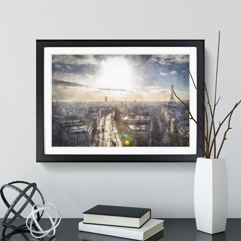 Paris Skyline Vol.3 - Framed Print, 36cm H x 48cm W x 2cm D, Black Framed