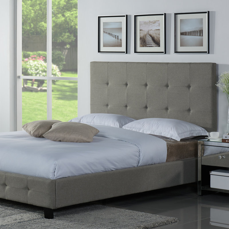 Abbi-Louise Upholstered Platform Bed, California King, Sand Stone
