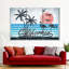 «Tropical Beach Retro California Sign», ensemble de 3 impressions sur toile par Retro Revival-93058033
