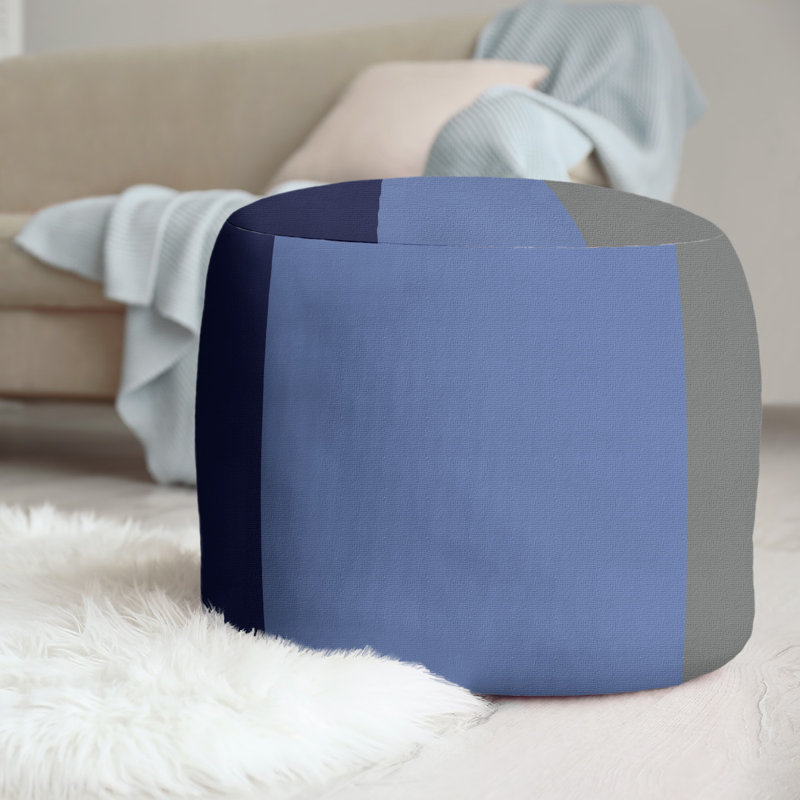 repose-pieds rond 20,5", Bleu marine / Bleu / Gris