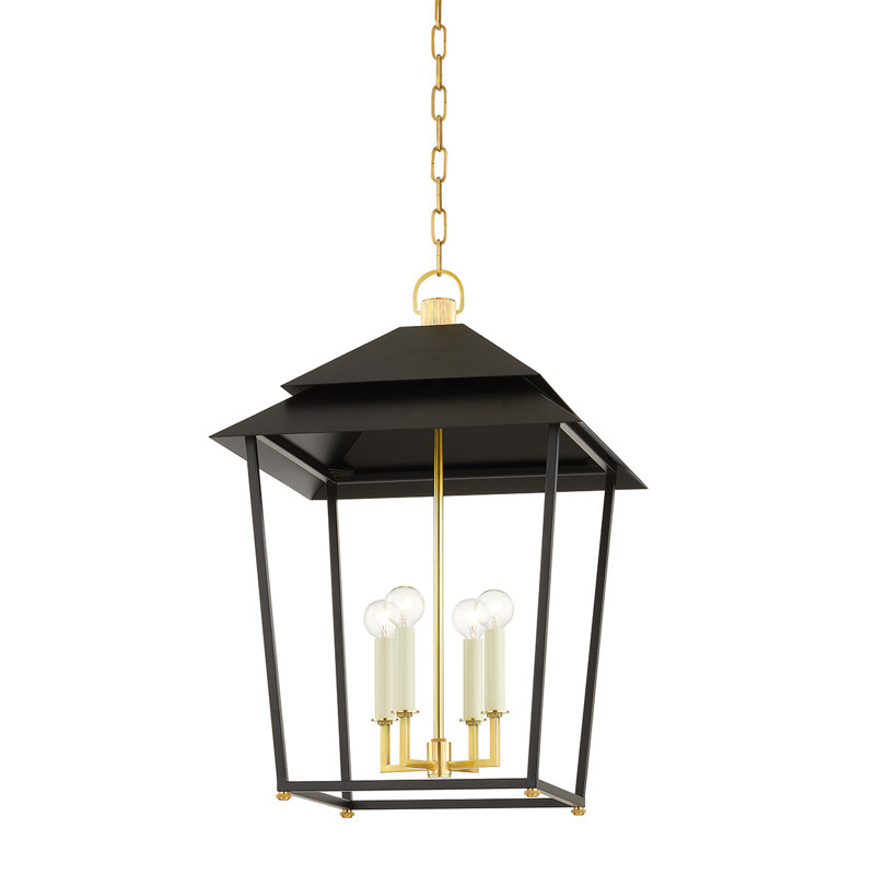 NATICK 4 LIGHT LANTERN, 31" H x 18" W x 18" D, Aged Brass