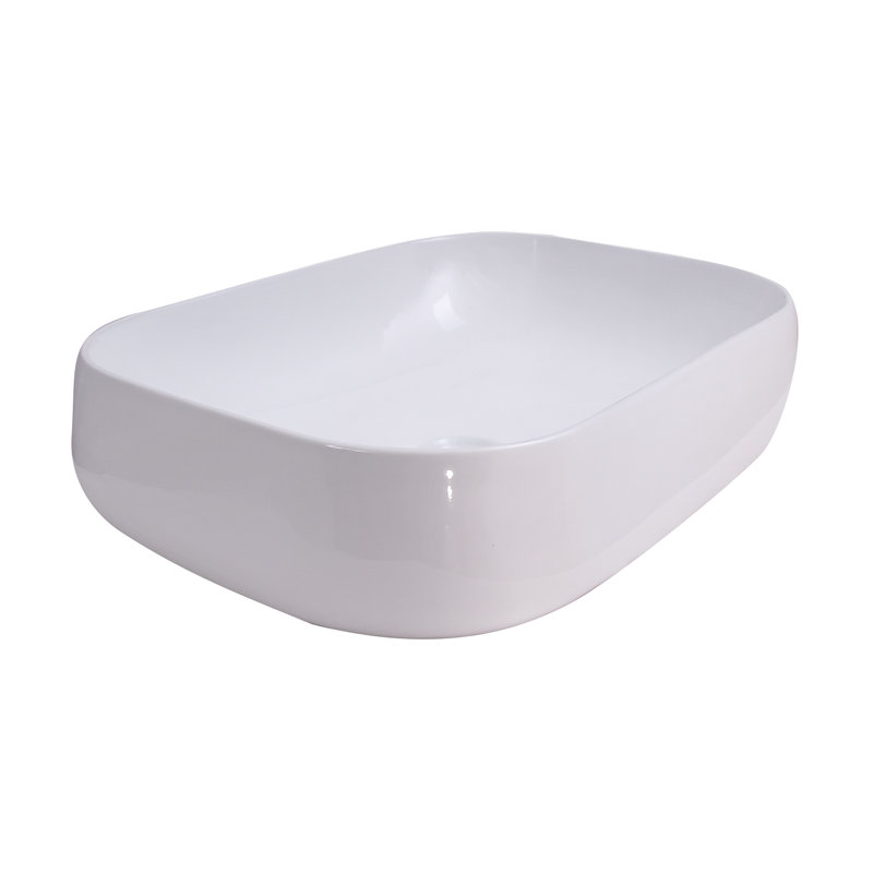 Lavabo de salle de bain vasque rectangulaire en porcelaine vitrifiée Celino