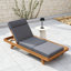 Ensemble de chaise longue avec appui-tête, espace disponible sur un côté, bois d'acacia avec coussins de salon résistants à l'eau (gris foncé et 3 plis et 4 pouces) - crème assortie / version beige disponible