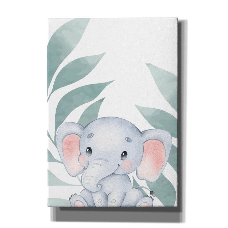 «Safari Baby Elephant» par Petals Prints Design, H 26 po x l 18 po x P 0,75 po