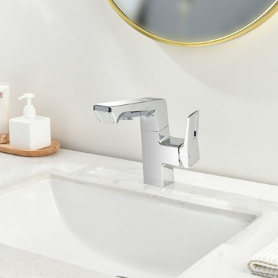 Bathroom Faucet With Intelligent Led Interpreter, Pull - Out 23.6 Inch , 360 Swivel, Single Handle Monitor, Nozzle, 45