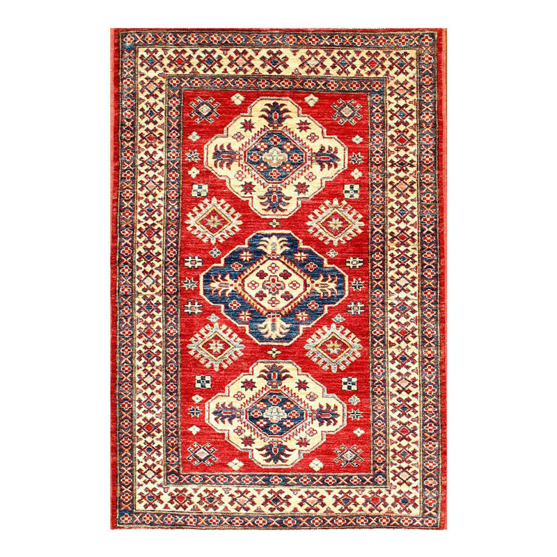 Tapis orange / brun en coton 3 pi 3 po x 4 pi 11 po Mchellen