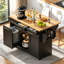 Chariot de rangement pour îlot de cuisine avec abattant-653344626