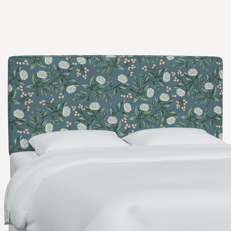 Elly Headboard, Full/Double, Rpc Peonies Emerald Linen
